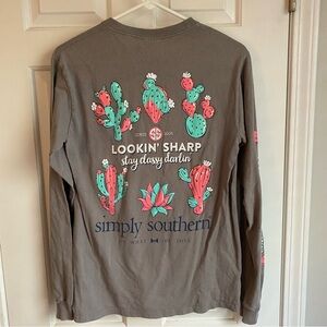 Simply Southern Grey Long Sleeve Cactus S